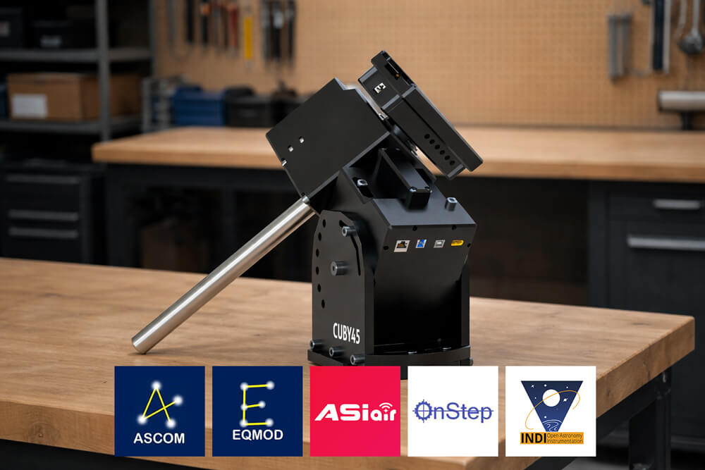 Precision Friction Drive German Equatorial Mount Cuby45 is designed to carry up to 45 kg for an affordable price.